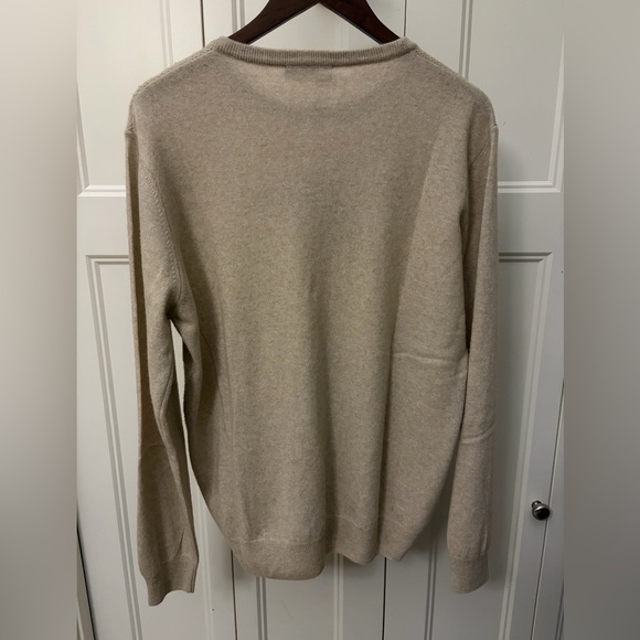 Lorenzo Classic Tan Crewneck Sweater. Cashmere & Wool blend - Picture 7 of 7